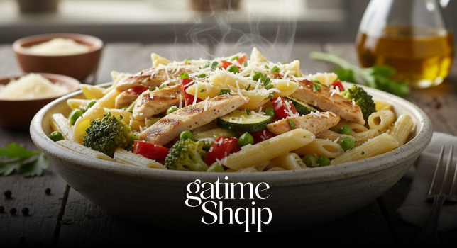 Makarona me Pulë dhe Perime – Recetë e Shpejtë dhe Ushqyeshme