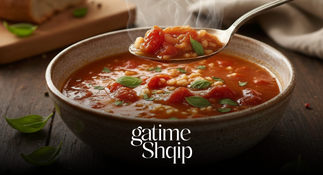 Supë me Domate, Qepë dhe Hudhër – Recetë e Lehtë dhe Aromatike