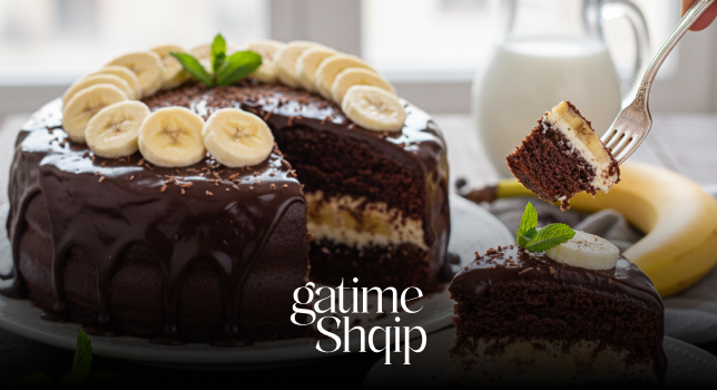 Torta me Çokollatë dhe Banane – Recetë e Lehtë dhe e Shijshme