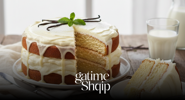Torta me Qumësht dhe Vanilje – Recetë e Butë dhe Aromatike