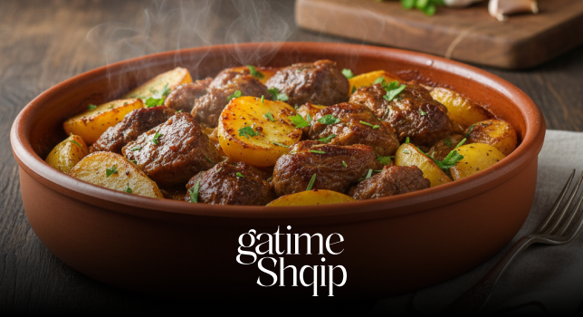 Viç në Furrë me Patate – Recetë Tradicionale e Shijshme